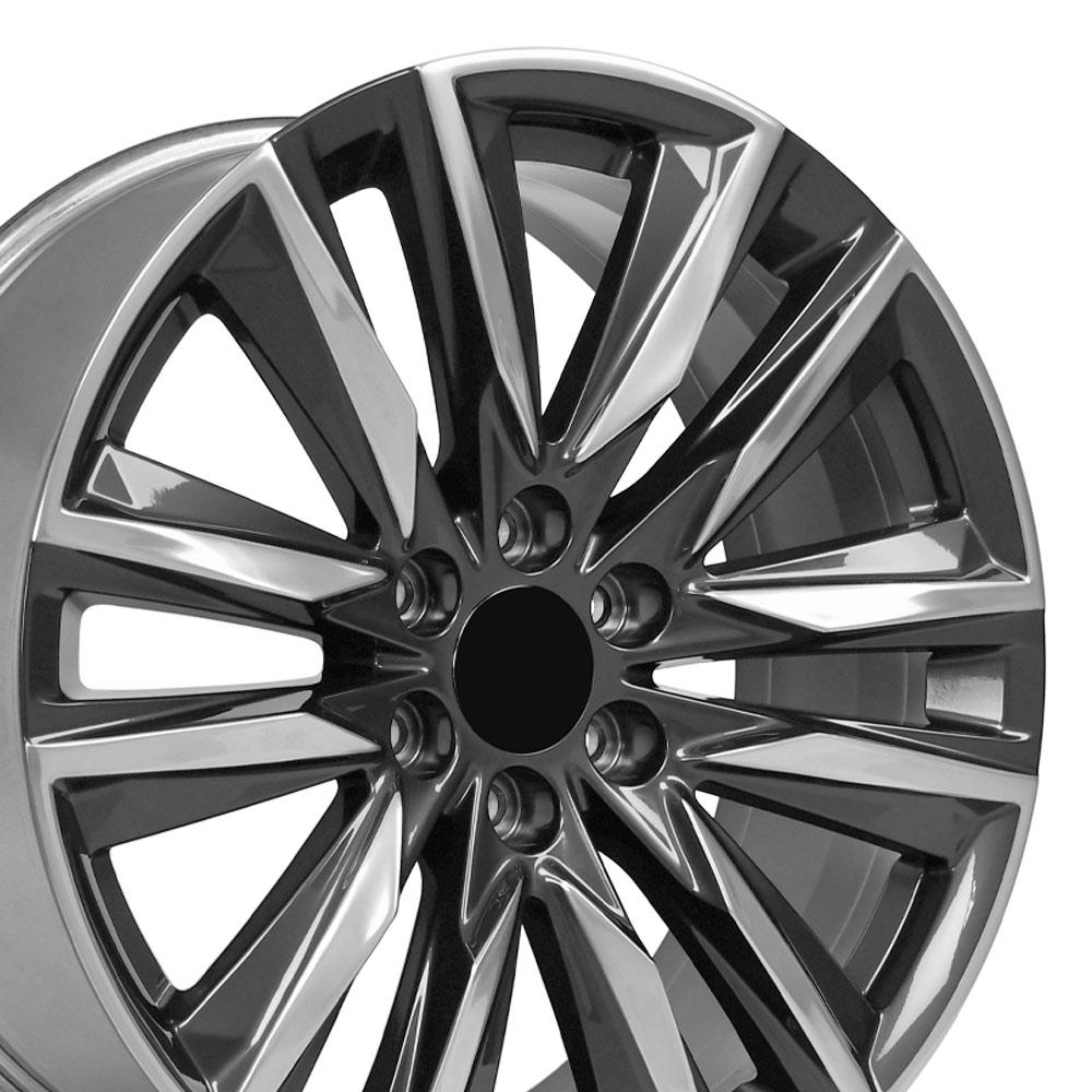 22x9 OE Wheels CA91 Gunmetal with Polished Face Wheel 6x5.5 (28mm)