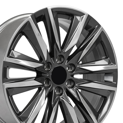 22x9 OE Wheels CA91 Gunmetal with Polished Face Wheel 6x5.5 (28mm)
