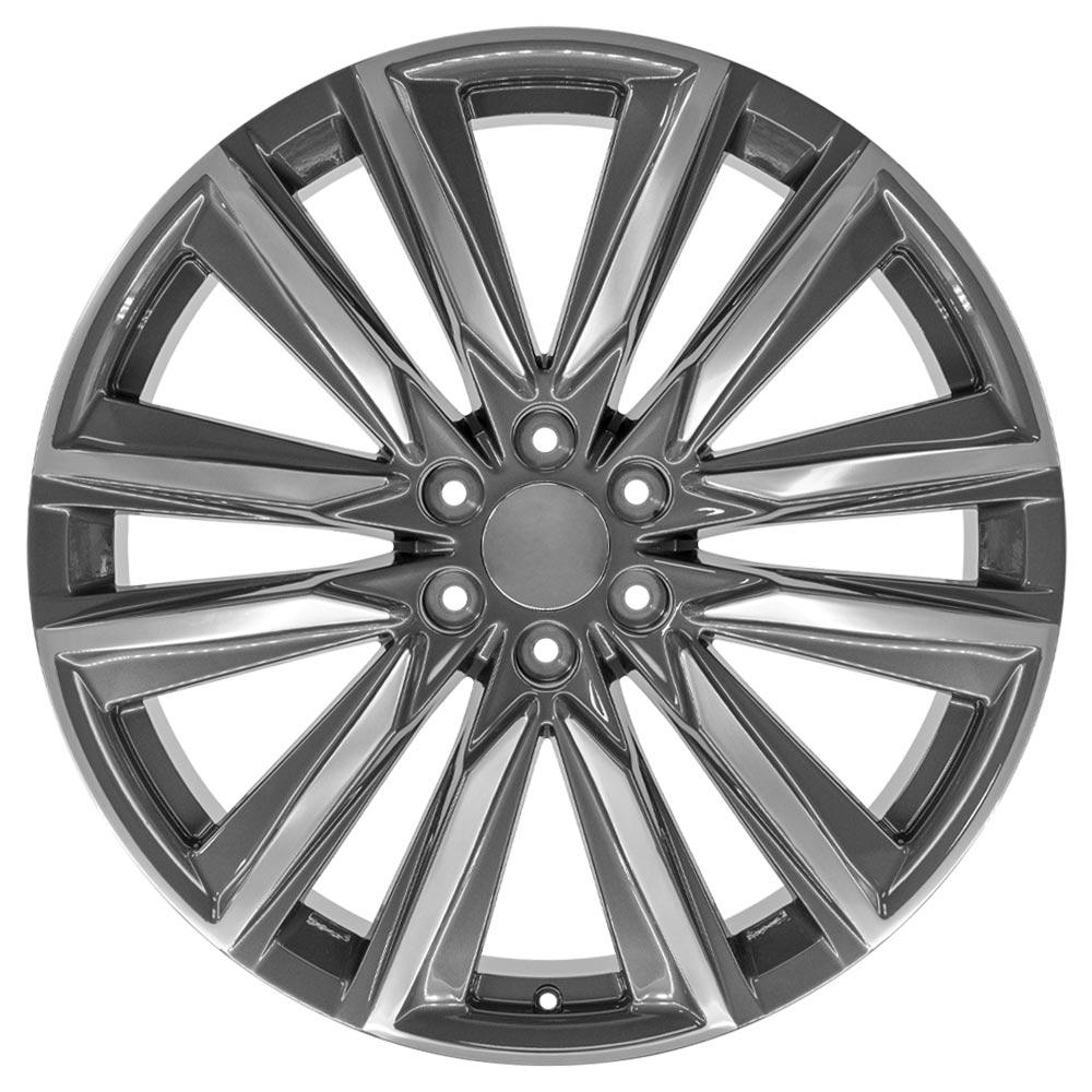 24x10 OE Wheels CA91 Gunmetal with Polished Face Wheel 6x5.5 (28mm)