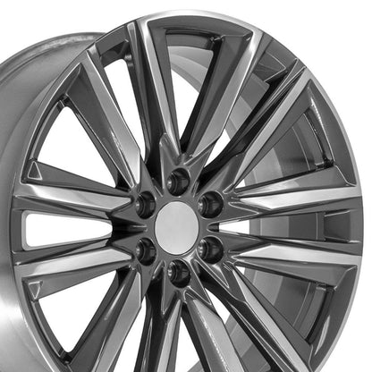 24x10 OE Wheels CA91 Gunmetal with Polished Face Wheel 6x5.5 (28mm)