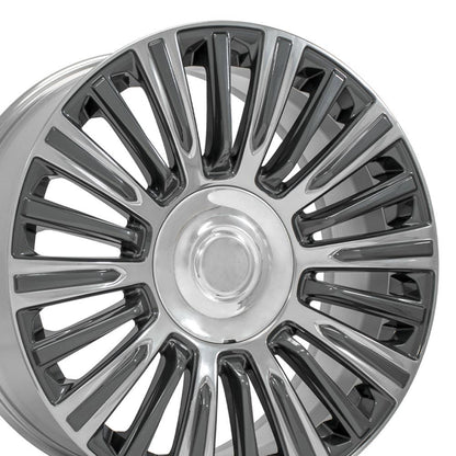 22x9 OE Wheels CA92 Gunmetal with Polished Face Wheel 6x5.5 (28mm)