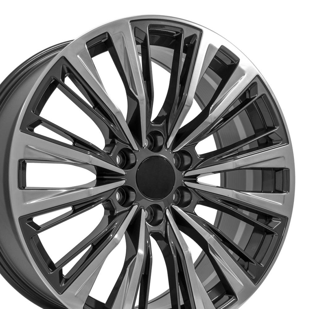 22x9 OE Wheels CA93 Gunmetal with Polished Face Wheel 6x5.5 (28mm)
