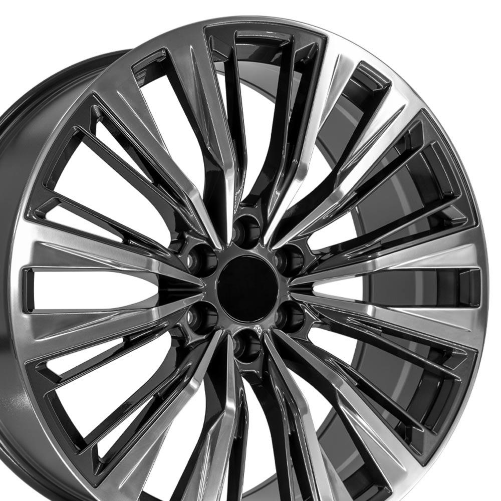 24x10 OE Wheels CA93 Gunmetal with Polished Face Wheel 6x5.5 (28mm)