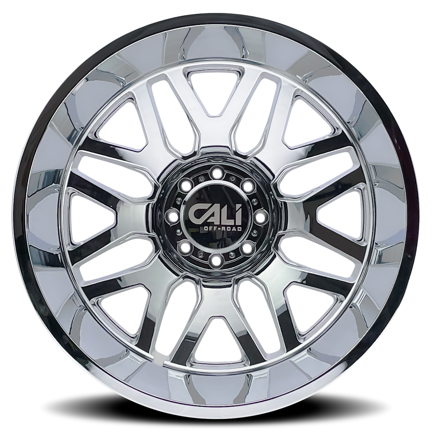 22x8.25 Cali Off-Road 9115D Invader DUALLY REAR Chrome Wheel 8x210 (-232mm)