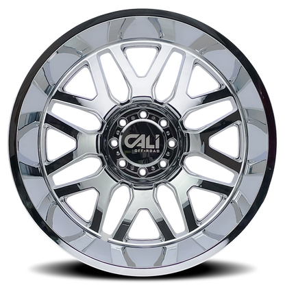 22x8.25 Cali Off-Road 9115D Invader DUALLY REAR Chrome Wheel 8x210 (-232mm)