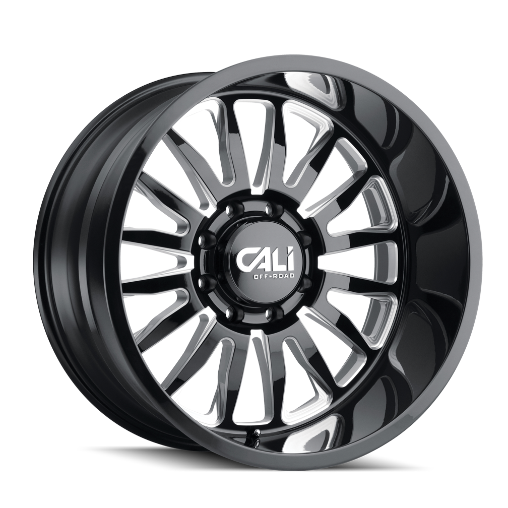 20x10 Cali Off-Road 9110 Summit Gloss Black/Milled Spokes Wheel 8x6.5 (-25mm)