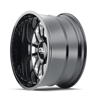 20x10 Cali Off-Road 9110 Summit Gloss Black/Milled Spokes Wheel 8x6.5 (-25mm)