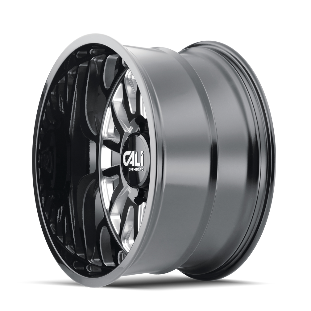 22x10 Cali Off-Road 9110 Summit Gloss Black/Milled Spokes Wheel 8x180 (0mm)