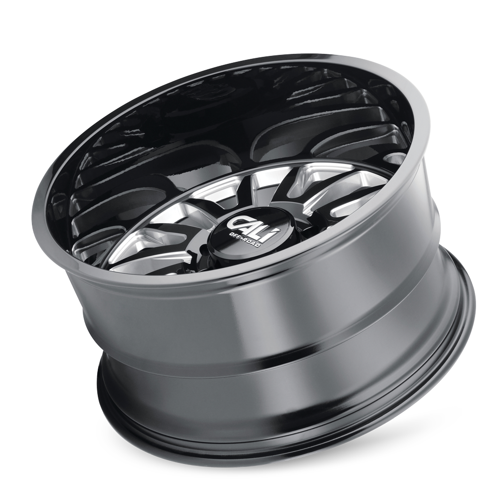 20x10 Cali Off-Road 9110 Summit Gloss Black/Milled Spokes Wheel 6x5.5 (-25mm)