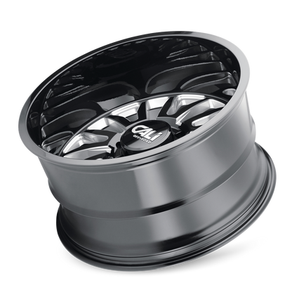 22x10 Cali Off-Road 9110 Summit Gloss Black/Milled Spokes Wheel 6x135 (0mm)