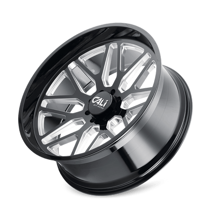 26x14 Cali Off-Road 9115 Invader Gloss Black/Milled Spokes Wheel 8x6.5 (-76mm)