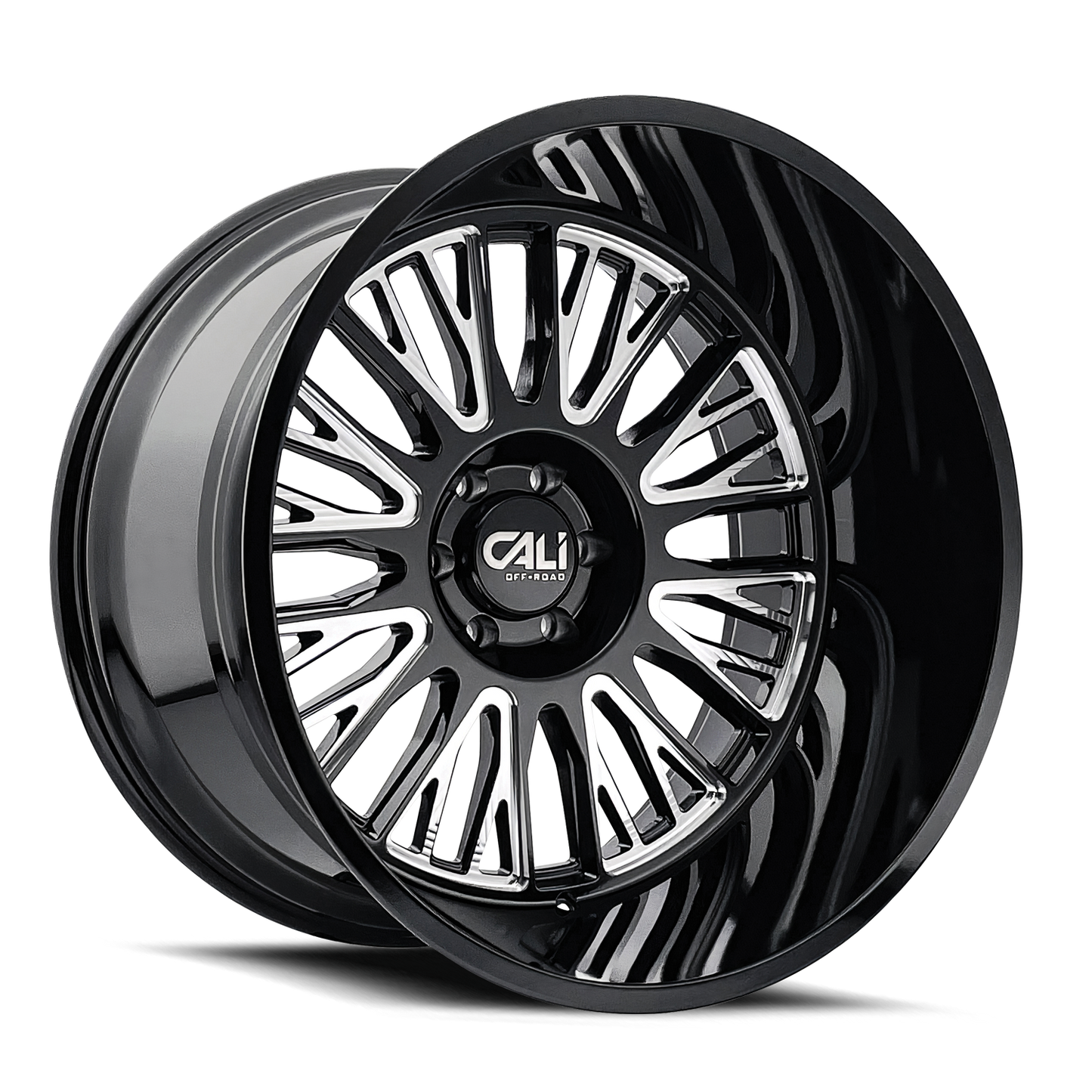 24x14 Cali Off-Road 9116 Vertex Black and Milled Wheel 8x6.5 (-76mm)