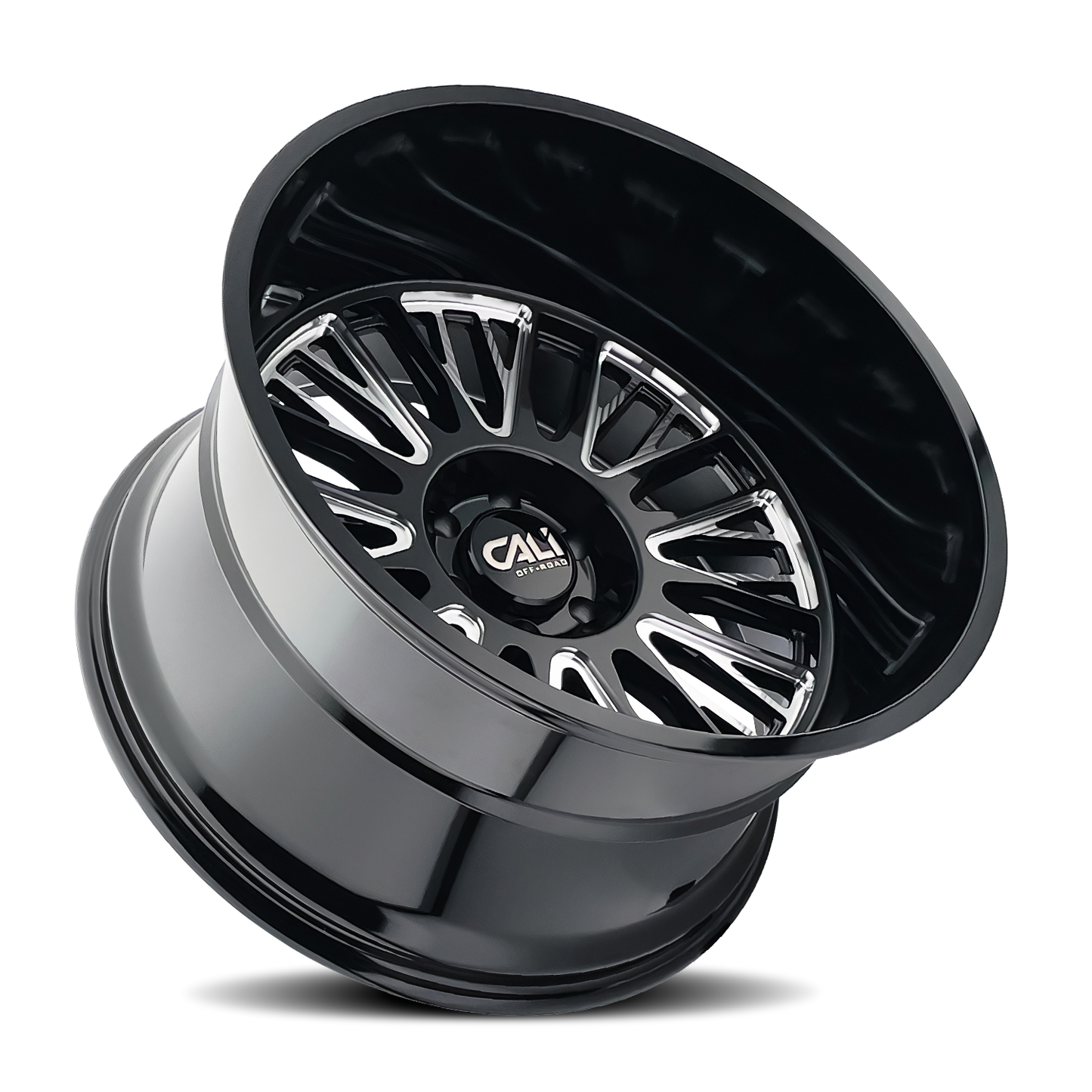 22x12 Cali Off-Road 9116 Vertex Black and Milled Wheel 8x6.5 (-44mm)