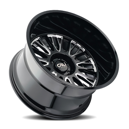 22x12 Cali Off-Road 9116 Vertex Black and Milled Wheel 8x6.5 (-44mm)