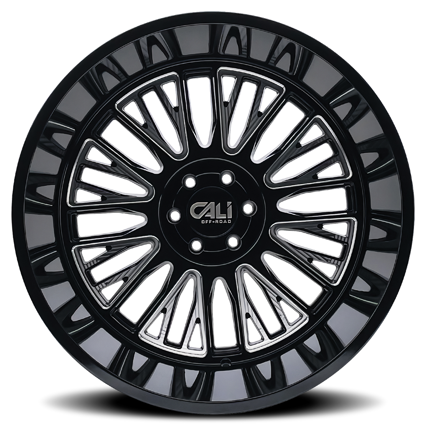 22x12 Cali Off-Road 9116 Vertex Black and Milled Wheel 8x6.5 (-44mm)