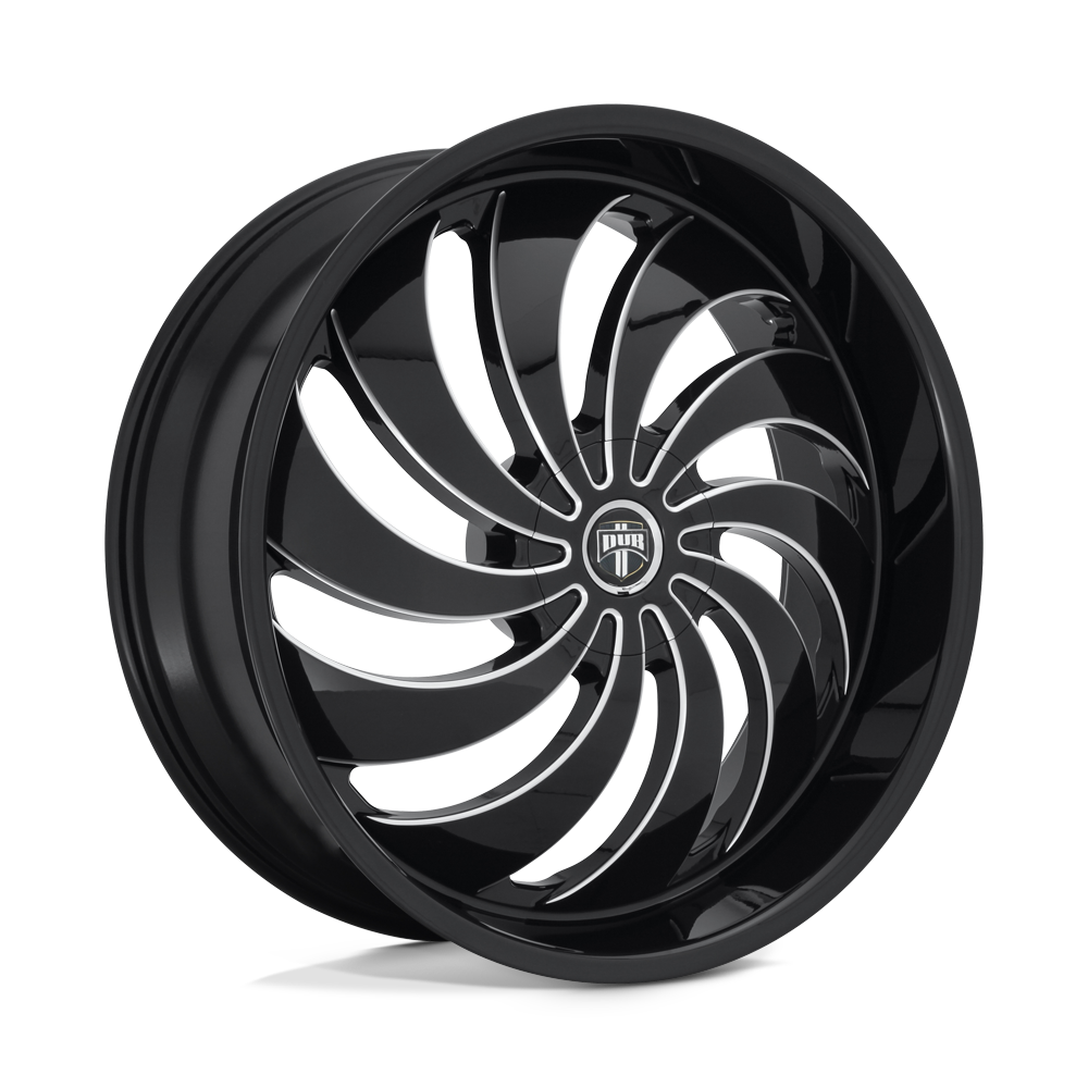 24x9 DUB S242 COJONES GLOSS BLACK MILLED Wheel 5x4.5/5x120 (25mm)