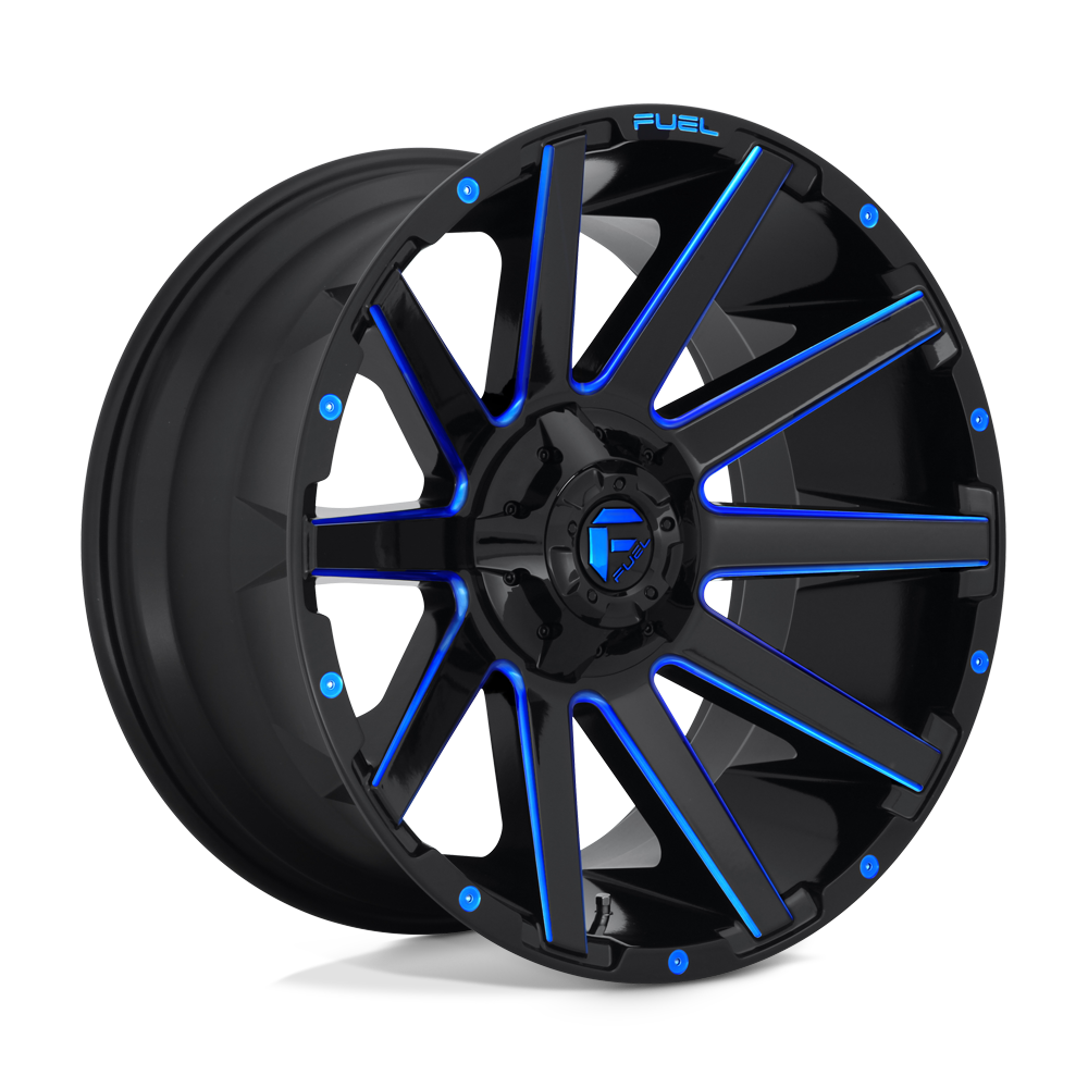 20x10 Fuel D644 CONTRA GLOSS BLACK BLUE TINTED Wheel 5x5.5/5x150 (-18mm)