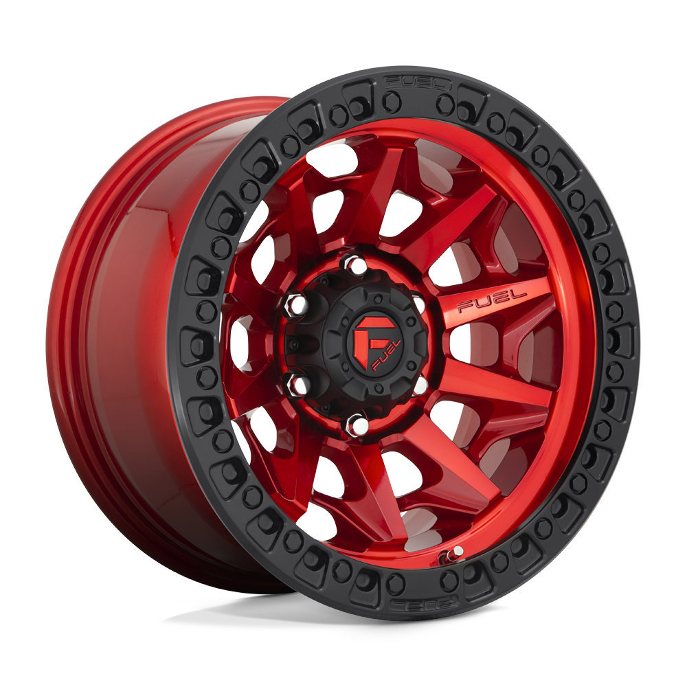 17x9 Fuel D695 COVERT CANDY RED BLACK BEAD RING Wheel 6x135 (-12mm)