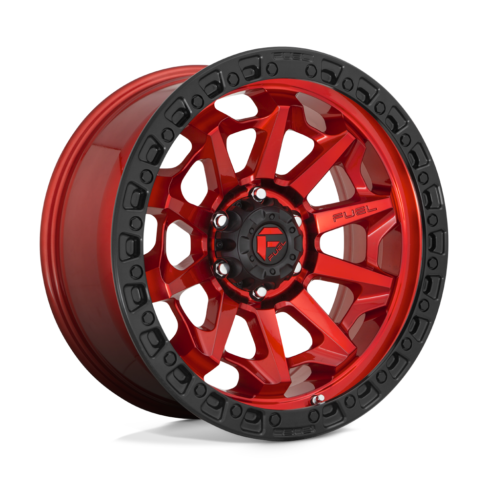 18x9 Fuel D695 COVERT CANDY RED BLACK BEAD RING Wheel 6x135 (-12mm)