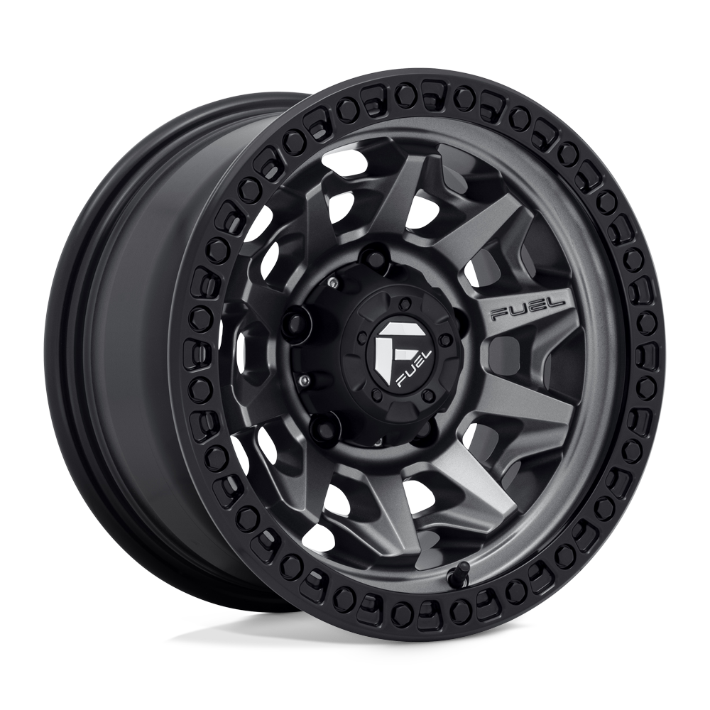 15x8 Fuel D716 COVERT Matte Gun Metal Black Bead Ring Wheel 5x5.5 (-12mm)
