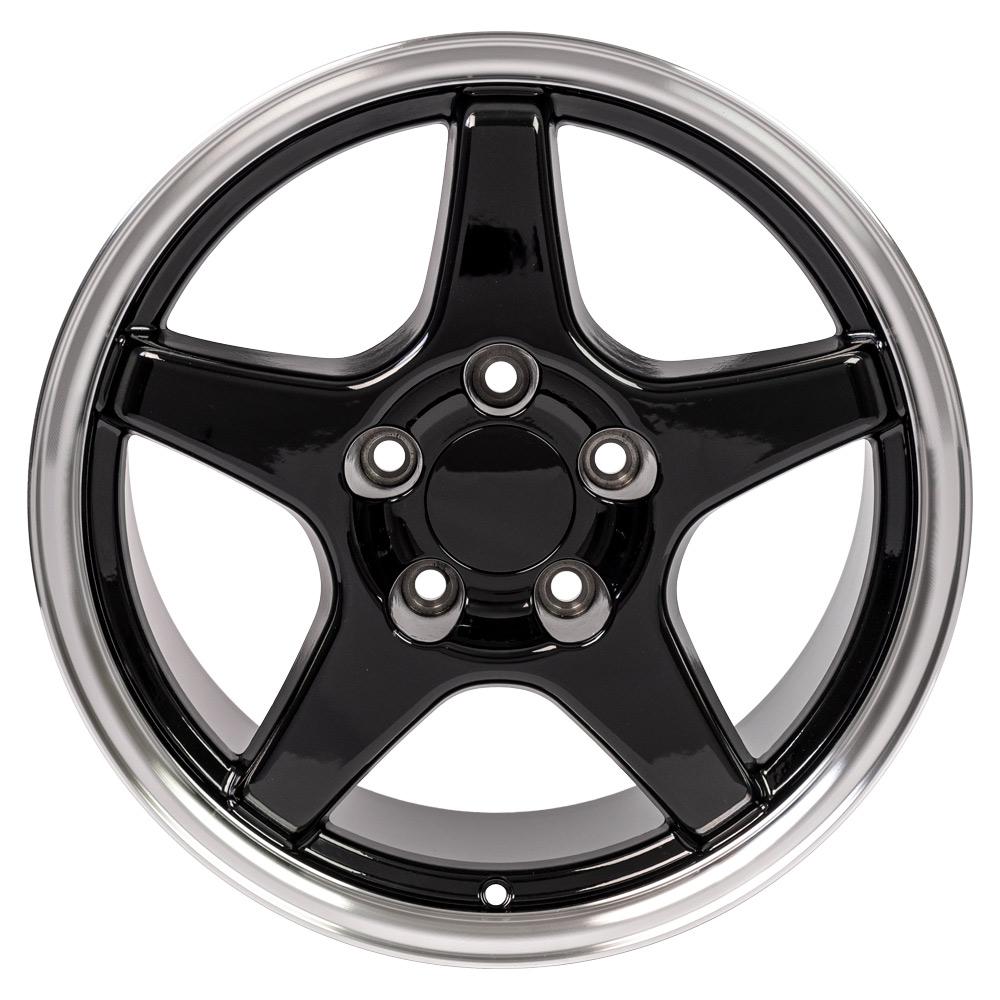 17x9.5 OE Wheels CV01 Black with Machined Lip Wheel 5x4.75 (56mm)