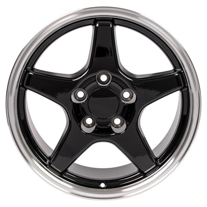 17x9.5 OE Wheels CV01 Black with Machined Lip Wheel 5x4.75 (56mm)