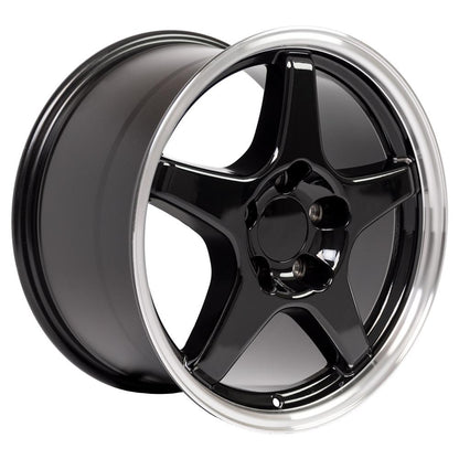 17x9.5 OE Wheels CV01 Black with Machined Lip Wheel 5x4.75 (56mm)
