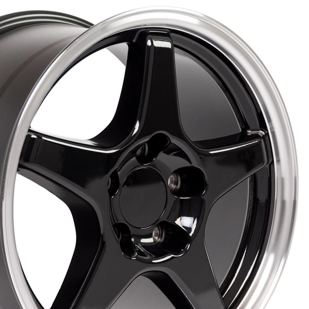 17x9.5 OE Wheels CV01 Black with Machined Lip Wheel 5x4.75 (56mm)
