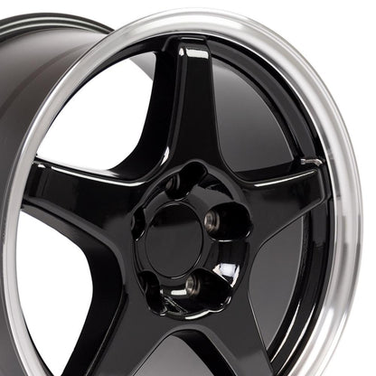 17x9.5 OE Wheels CV01 Black with Machined Lip Wheel 5x4.75 (56mm)