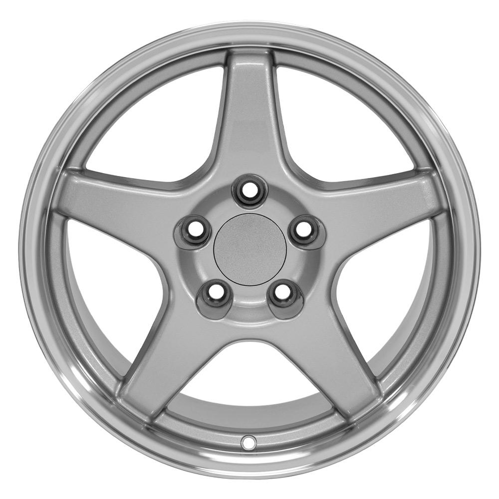 17x9.5 OE Wheels CV01 Silver with Machined Lip Wheel 5x4.75 (56mm)