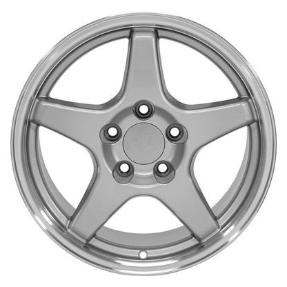 17x9.5 OE Wheels CV01 Silver with Machined Lip Wheel 5x4.75 (56mm)