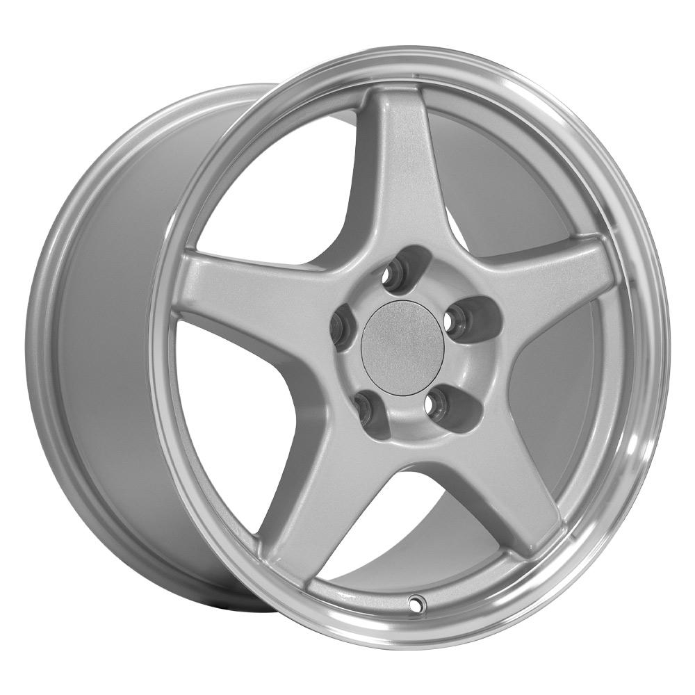 17x9.5 OE Wheels CV01 Silver with Machined Lip Wheel 5x4.75 (56mm)