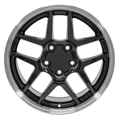 17x9.5 OE Wheels CV04 Black with Machined Lip Wheel 5x4.75 (54mm)