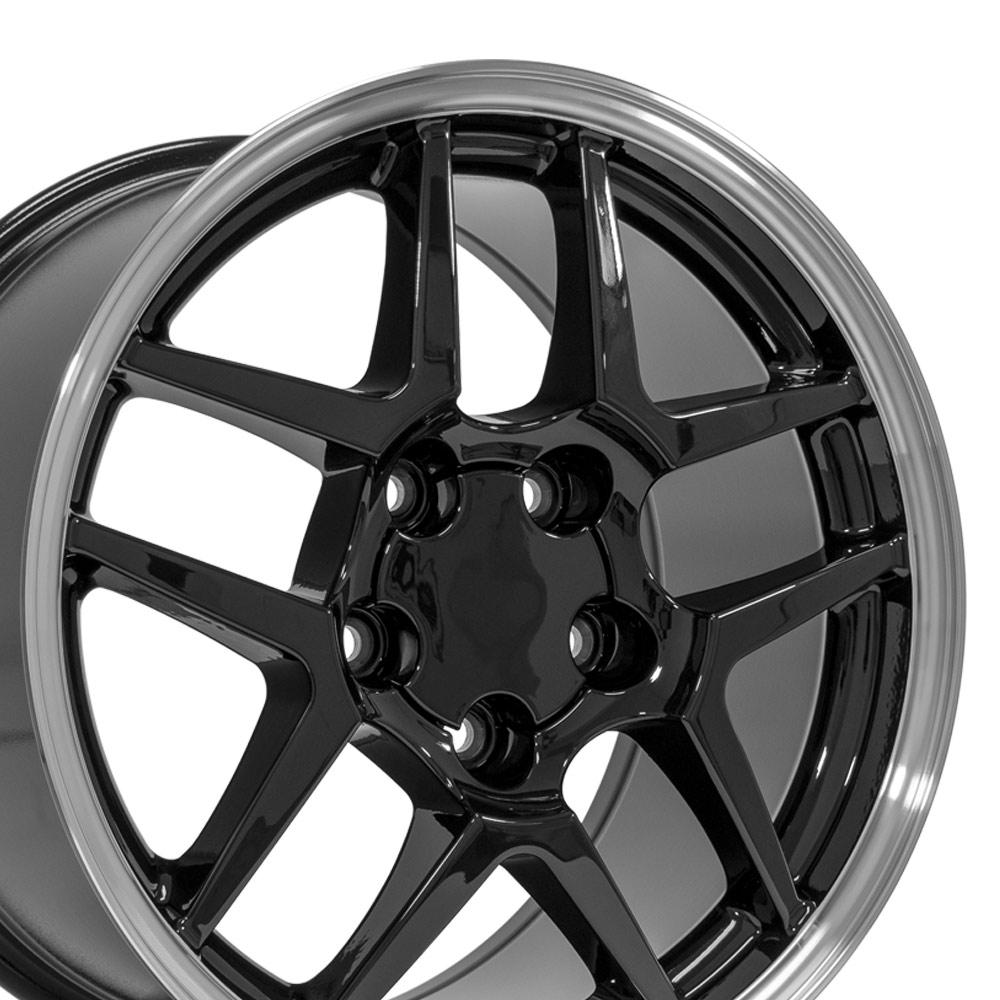 17x9.5 OE Wheels CV04 Black with Machined Lip Wheel 5x4.75 (54mm)