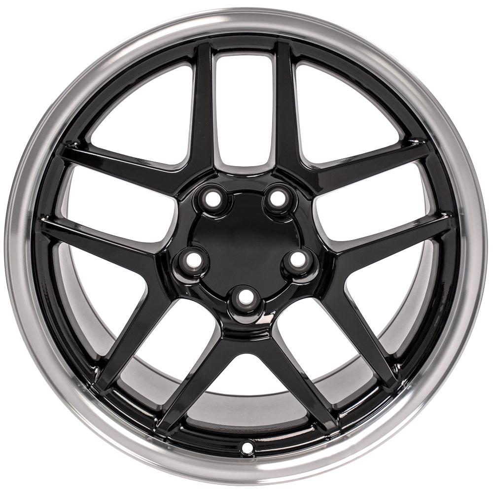 18x10.5 OE Wheels CV04 Black with Machined Lip Wheel 5x4.75 (56mm)