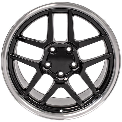 18x10.5 OE Wheels CV04 Black with Machined Lip Wheel 5x4.75 (56mm)