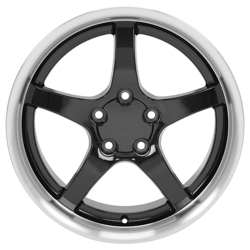 18x10.5 OE Wheels CV05 Black with Machined Lip Wheel 5x4.75 (56mm)