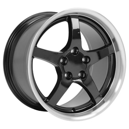 18x10.5 OE Wheels CV05 Black with Machined Lip Wheel 5x4.75 (56mm)