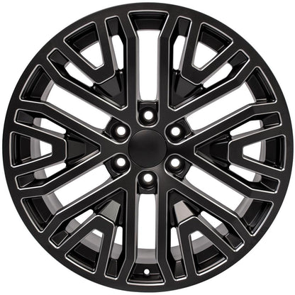 22x9 OE Wheels CV37 Black with Milled Edge Wheel 6x5.5 (28mm)