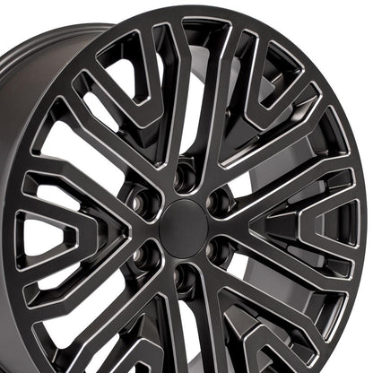 22x9 OE Wheels CV37 Black with Milled Edge Wheel 6x5.5 (28mm)