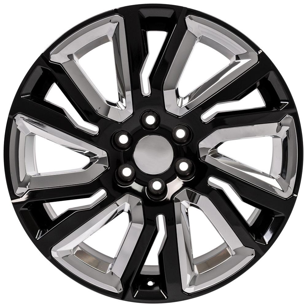 22x9 OE Wheels CV39 Black with Chrome Wheel 6x5.5 (28mm)