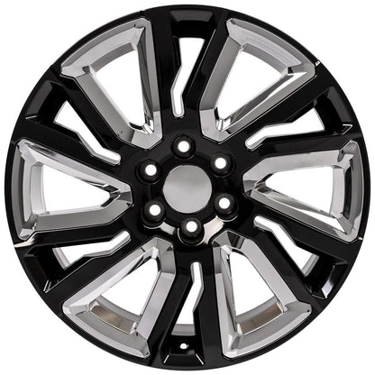 22x9 OE Wheels CV39 Black with Chrome Wheel 6x5.5 (28mm)