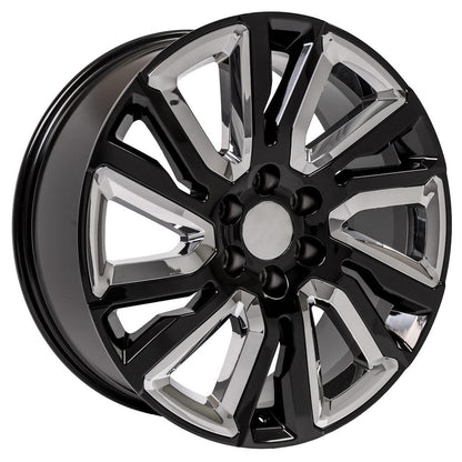 22x9 OE Wheels CV39 Black with Chrome Wheel 6x5.5 (28mm)