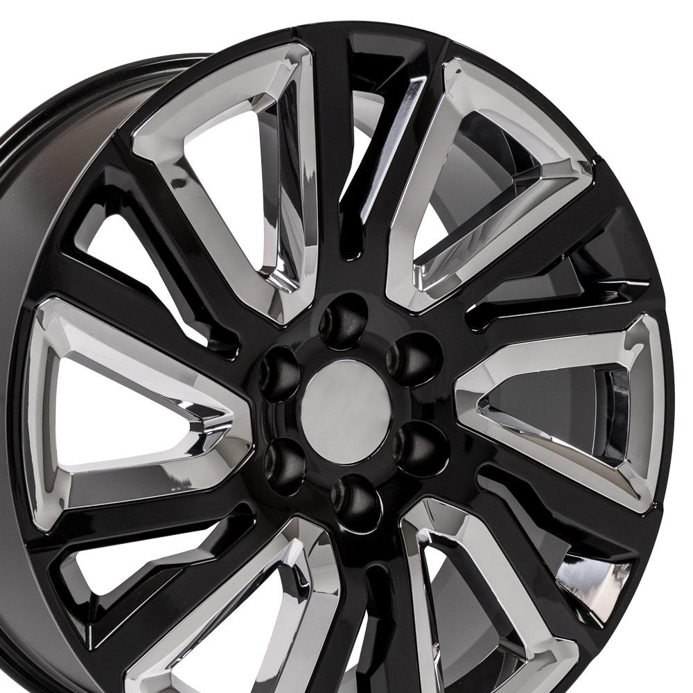 22x9 OE Wheels CV39 Black with Chrome Wheel 6x5.5 (28mm)