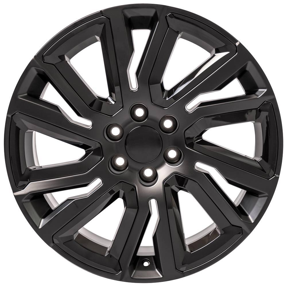 22x9 OE Wheels CV39 Satin Black with Gloss Black Wheel 6x5.5 (28mm)