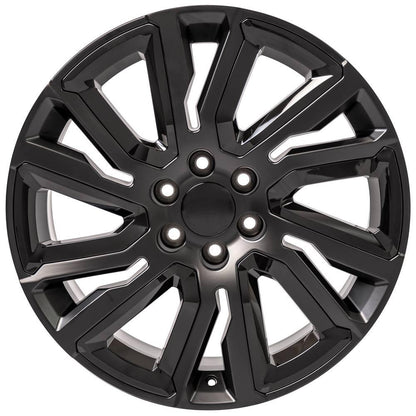 22x9 OE Wheels CV39 Satin Black with Gloss Black Wheel 6x5.5 (28mm)