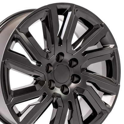 22x9 OE Wheels CV39 Satin Black with Gloss Black Wheel 6x5.5 (28mm)