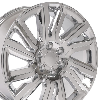 22x9 OE Wheels CV39 Chrome with Chrome Insert Wheel 6x5.5 (28mm)