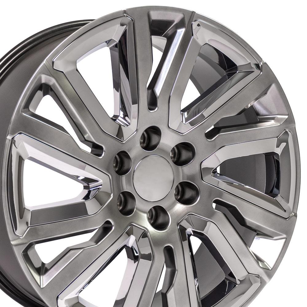 22x9 OE Wheels CV39 Hyper Black with Chrome Insert Wheel 6x5.5 (28mm)