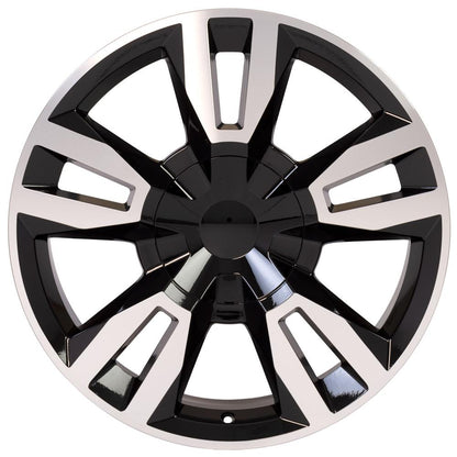 22x9 OE Wheels CV40 Black Machined Wheel 6x5.5 (24mm)